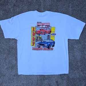Vintage 1997 Sears Craftsman Drag Racing T Shirt 100% Cotton Tee Mens Size 3XL